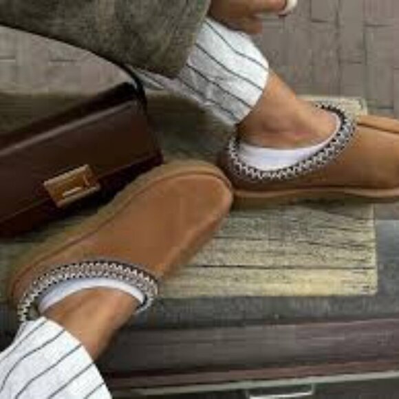 UGG Tan Suede Cozy Slip-Ons - Picture 1 of 8